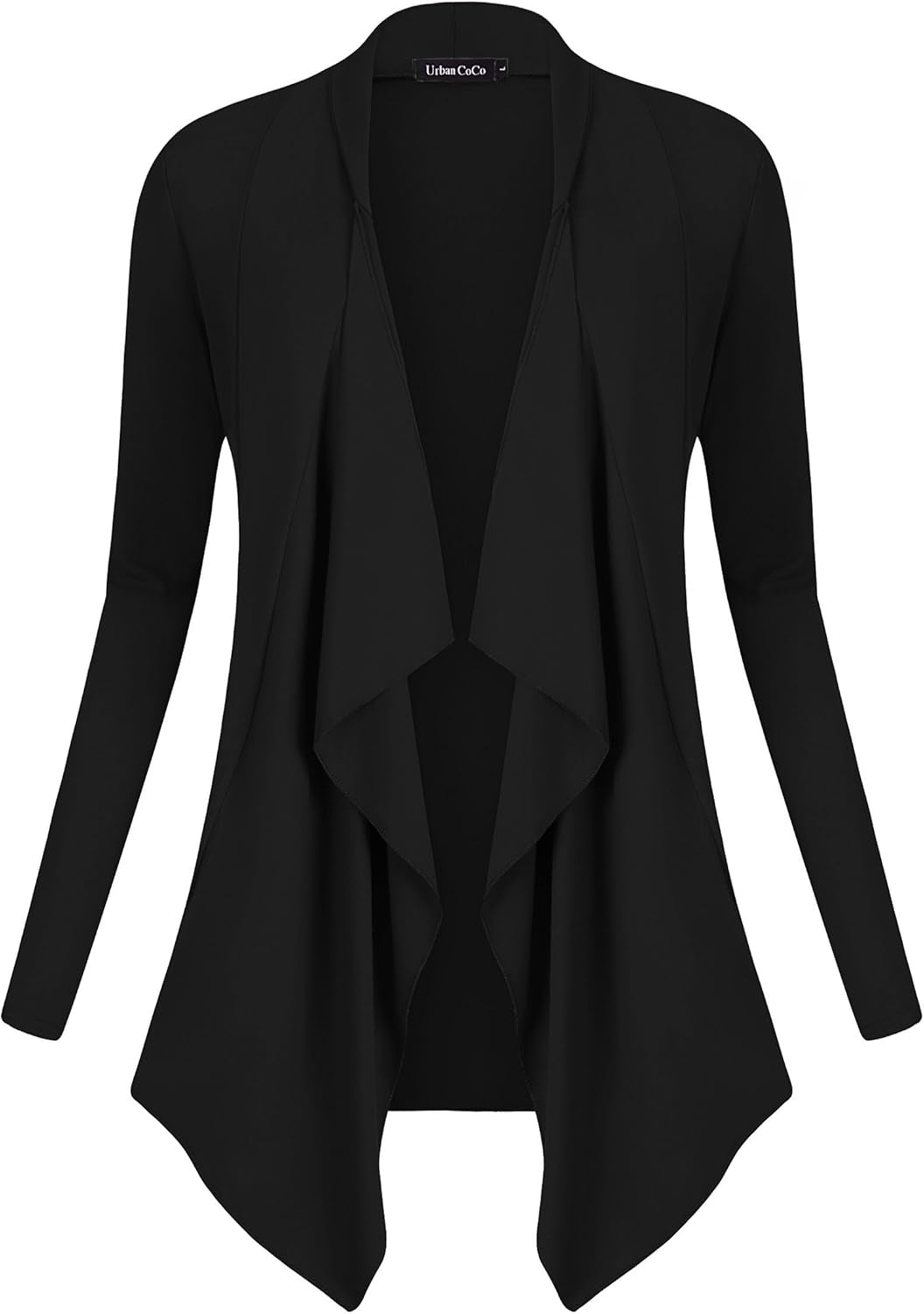 Women'S Drape Front Open Cardigan Long Sleeve Irregular Hem